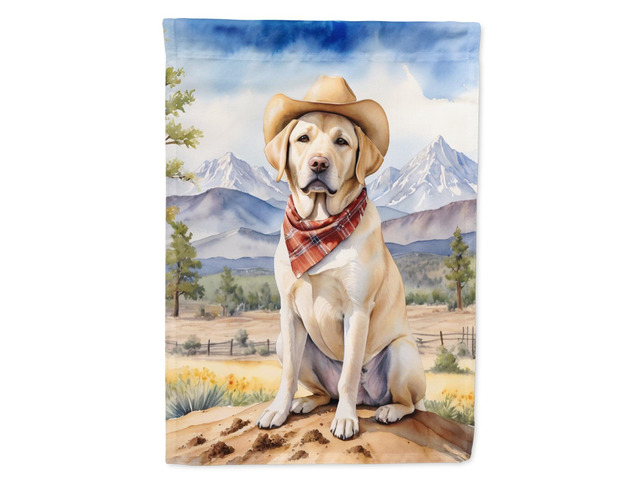 Caroline's Treasures DAC5931GF Labrador Retriever Cowboy Welcome Garden Flag Mailbox Flag Decorative Yard Flag Banner Outside Patio Artwork Yard...