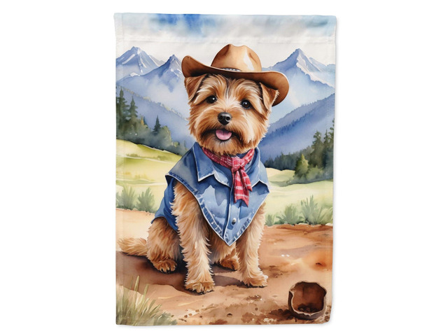 Caroline's Treasures DAC5944CHF Norfolk Terrier Cowboy Welcome House Flag Large Porch Sleeve Pole Decorative Outside Yard Banner Artwork Wall...