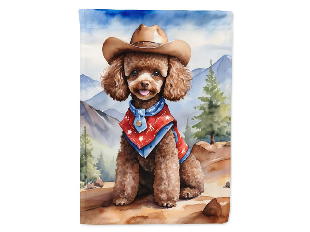 Caroline's Treasures DAC5961GF Poodle Cowboy Welcome Garden Flag Mailbox Flag Decorative Yard Flag Banner Outside Patio Artwork Yard Flower Beds,...