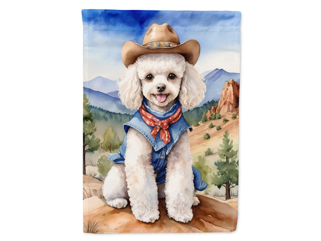 Caroline's Treasures DAC5963GF Poodle Cowboy Welcome Garden Flag Mailbox Flag Decorative Yard Flag Banner Outside Patio Artwork Yard Flower Beds,...