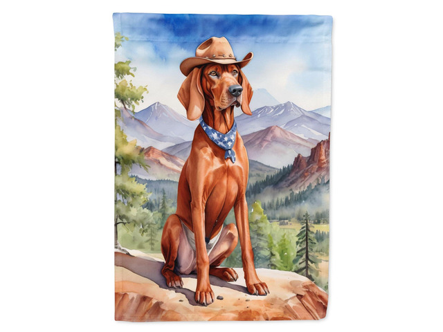 Caroline's Treasures DAC5969CHF Redbone Coonhound Cowboy Welcome House Flag Large Porch Sleeve Pole Decorative Outside Yard Banner Artwork Wall...