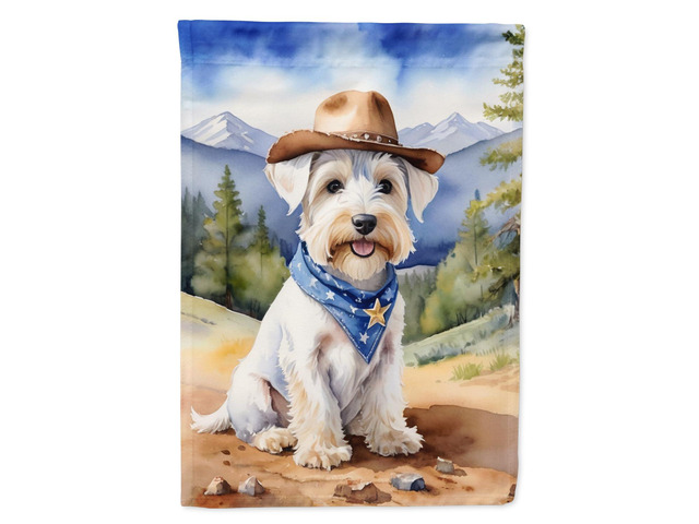 Caroline's Treasures DAC5978CHF Sealyham Terrier Cowboy Welcome House Flag Large Porch Sleeve Pole Decorative Outside Yard Banner Artwork Wall...