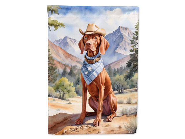 Caroline's Treasures DAC5990CHF Vizsla Cowboy Welcome House Flag Large Porch Sleeve Pole Decorative Outside Yard Banner Artwork Wall Hanging,...