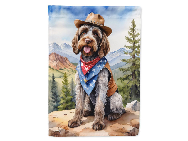 Caroline's Treasures DAC5998CHF Wirehaired Pointing Griffon Cowboy Welcome House Flag Large Porch Sleeve Pole Decorative Outside Yard Banner...