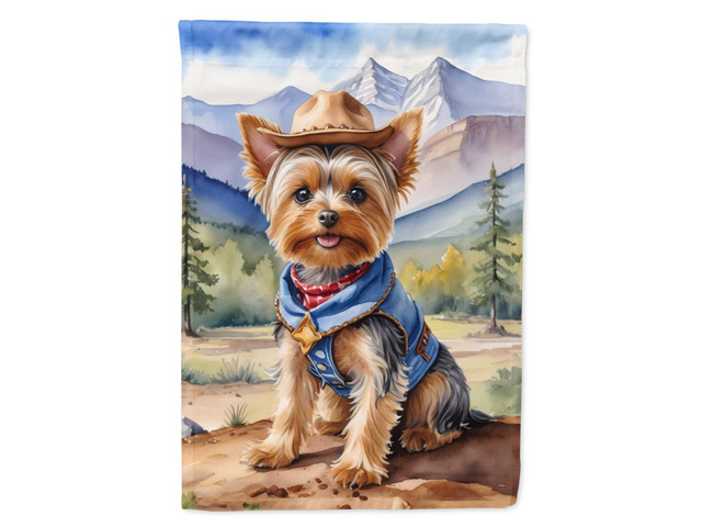 Caroline's Treasures DAC5999GF Yorkshire Terrier Yorkie Cowboy Welcome Garden Flag Mailbox Flag Decorative Yard Flag Banner Outside Patio Artwork...