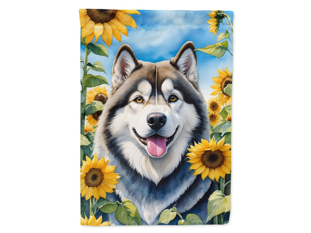 Caroline's Treasures DAC6005GF Alaskan Malamute in Sunflowers Garden Flag Mailbox Flag Decorative Yard Flag Banner Outside Patio Artwork Yard...