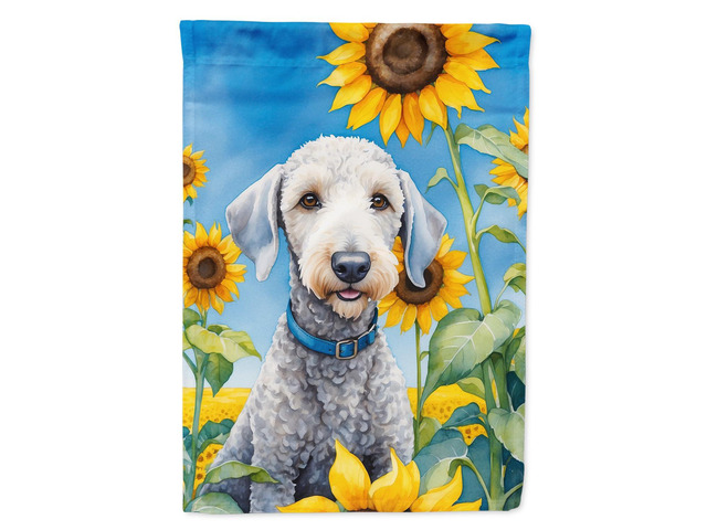 Caroline's Treasures DAC6021GF Bedlington Terrier in Sunflowers Garden Flag Mailbox Flag Decorative Yard Flag Banner Outside Patio Artwork Yard...