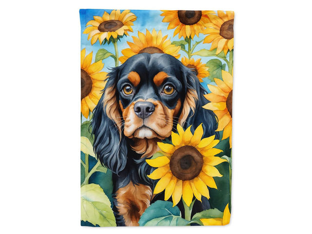 Caroline's Treasures DAC6048GF Cavalier Spaniel in Sunflowers Garden Flag Mailbox Flag Decorative Yard Flag Banner Outside Patio Artwork Yard...