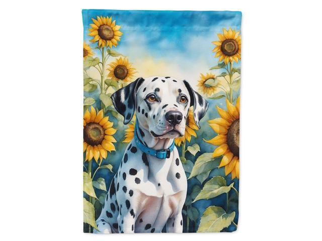 Caroline's Treasures DAC6067GF Dalmatian in Sunflowers Garden Flag Mailbox Flag Decorative Yard Flag Banner Outside Patio Artwork Yard Flower Beds,...