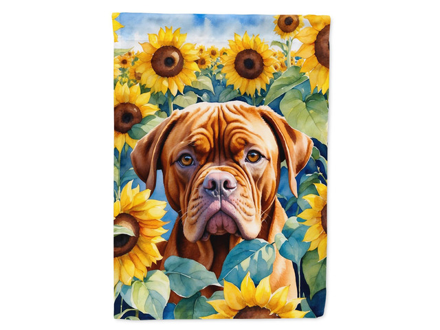 Caroline's Treasures DAC6069GF Dogue de Bordeaux in Sunflowers Garden Flag Mailbox Flag Decorative Yard Flag Banner Outside Patio Artwork Yard...