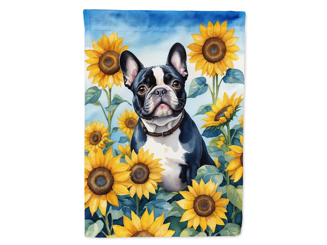Caroline's Treasures DAC6082GF French Bulldog in Sunflowers Garden Flag Mailbox Flag Decorative Yard Flag Banner Outside Patio Artwork Yard Flower...
