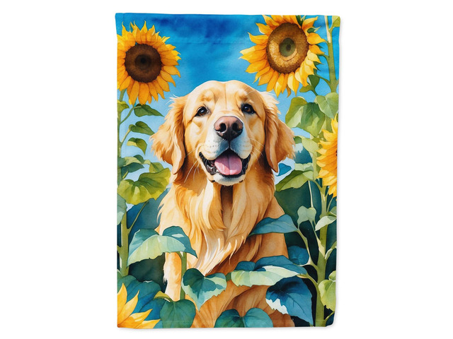 Caroline's Treasures DAC6088GF Golden Retriever in Sunflowers Garden Flag Mailbox Flag Decorative Yard Flag Banner Outside Patio Artwork Yard...