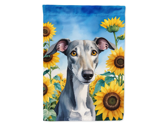 Caroline's Treasures DAC6096GF Greyhound in Sunflowers Garden Flag Mailbox Flag Decorative Yard Flag Banner Outside Patio Artwork Yard Flower Beds,...
