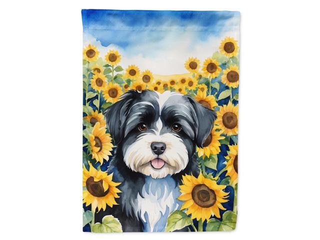 Caroline's Treasures DAC6097GF Havanese in Sunflowers Garden Flag Mailbox Flag Decorative Yard Flag Banner Outside Patio Artwork Yard Flower Beds,...