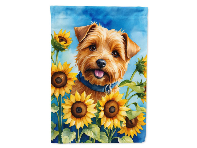 Caroline's Treasures DAC6125CHF Norfolk Terrier in Sunflowers House Flag Large Porch Sleeve Pole Decorative Outside Yard Banner Artwork Wall...