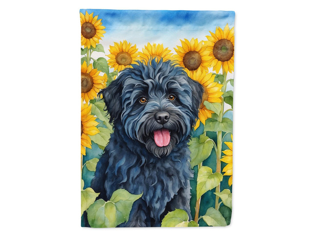 Caroline's Treasures DAC6146GF Puli in Sunflowers Garden Flag Mailbox Flag Decorative Yard Flag Banner Outside Patio Artwork Yard Flower Beds,...