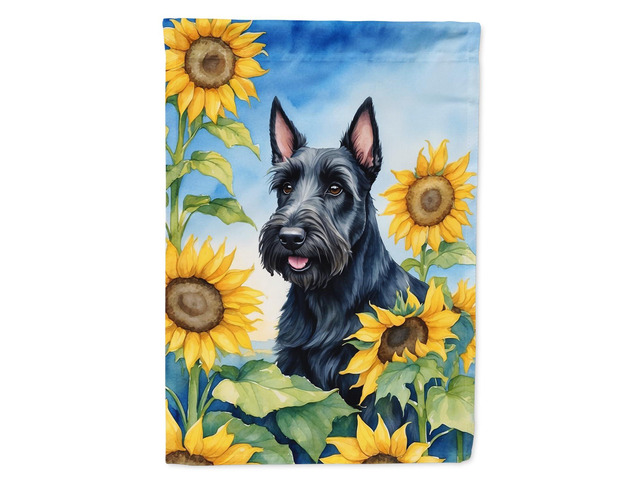 Caroline's Treasures DAC6158GF Scottish Terrier in Sunflowers Garden Flag Mailbox Flag Decorative Yard Flag Banner Outside Patio Artwork Yard...