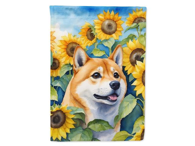 Caroline's Treasures DAC6161GF Shiba Inu in Sunflowers Garden Flag Mailbox Flag Decorative Yard Flag Banner Outside Patio Artwork Yard Flower Beds,...