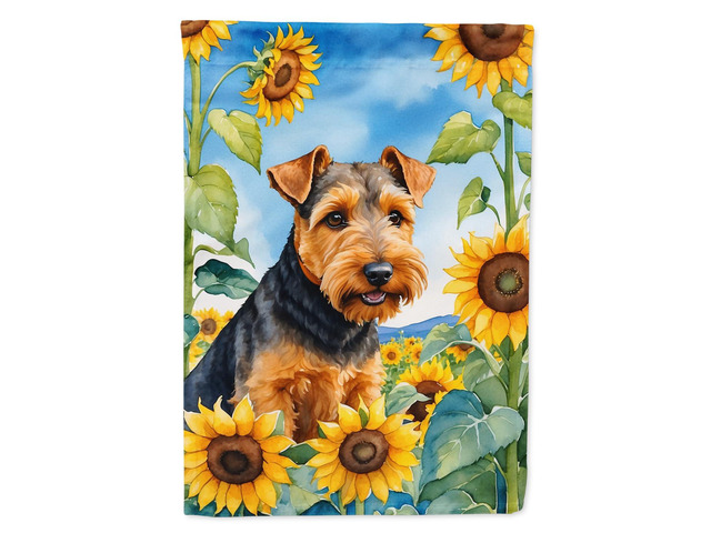 Caroline's Treasures DAC6172GF Welsh Terrier in Sunflowers Garden Flag Mailbox Flag Decorative Yard Flag Banner Outside Patio Artwork Yard Flower...