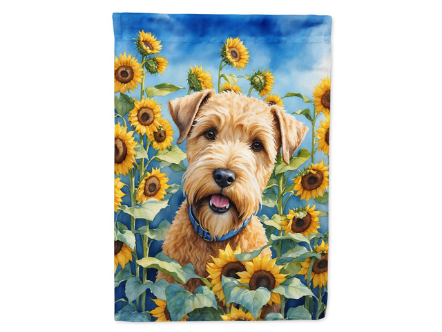 Caroline's Treasures DAC6175CHF Wheaten Terrier in Sunflowers House Flag Large Porch Sleeve Pole Decorative Outside Yard Banner Artwork Wall...