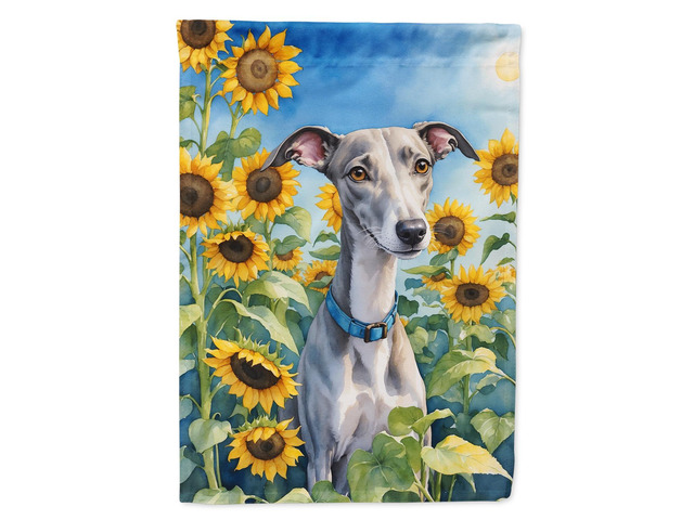 Caroline's Treasures DAC6176GF Whippet in Sunflowers Garden Flag Mailbox Flag Decorative Yard Flag Banner Outside Patio Artwork Yard Flower Beds,...