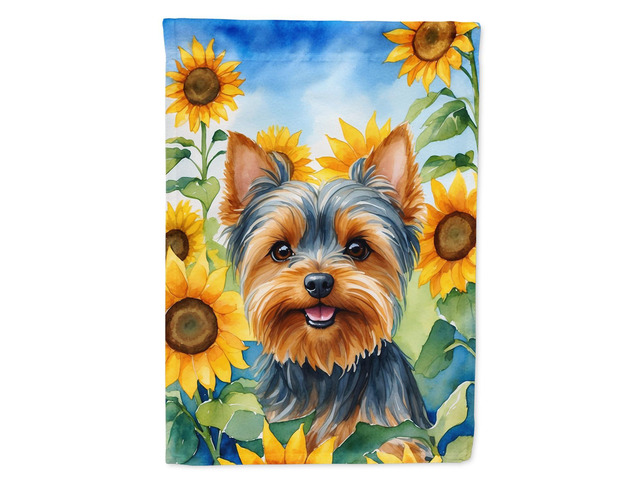 Caroline's Treasures DAC6178GF Yorkshire Terrier in Sunflowers Garden Flag Mailbox Flag Decorative Yard Flag Banner Outside Patio Artwork Yard...