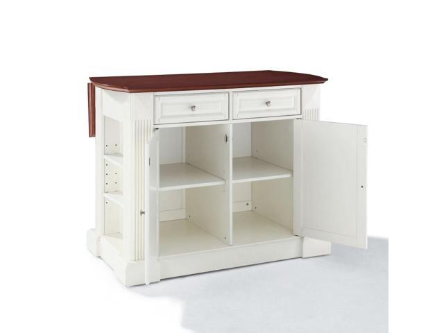 Photos - Display Cabinet / Bookcase Crosley Coventry Drop Leaf Breakfast Bar Top Kitchen Island in White Finish KF3000 