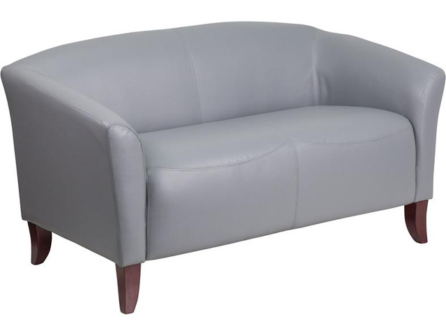 Flash Furniture 111-2-GY-GG HERCULES Imperial Series Gray Leather Loveseat