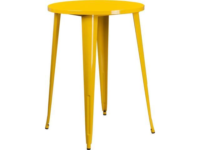 Photos - Display Cabinet / Bookcase Flash Furniture 30" Round Yellow Metal Indoor-Outdoor bar Height Table CH 