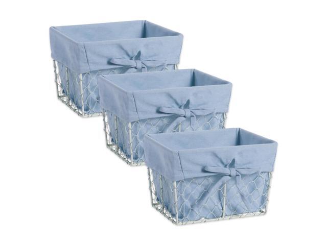 DII Chicken Wire Small Basket (Set of 3) Antique White - Washed Denim