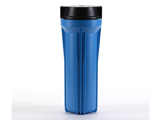 Hydronix HF2-10BLBK12, 10' Blue Housing with Black Flat Cap For RO & Filtration Systems, 1/2' Ports