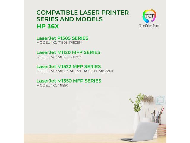 True Color Toner 36X Toner Cartridge 2 Pack - Premium Compatible Replacement for HP 36X CB436X Black High Yield Works With HP LaserJet P1505 P1505N...