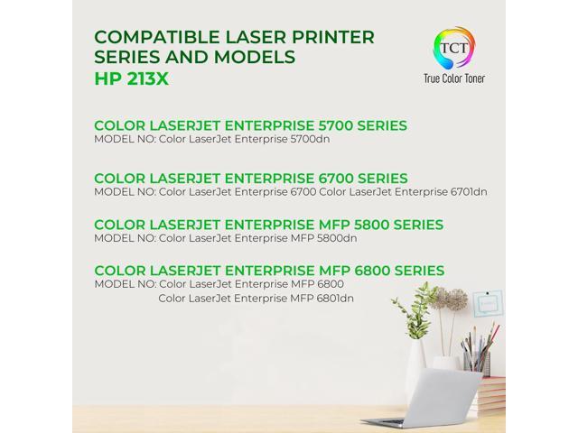 TCT 213X Toner Cartridge 4 Pack - Premium Compatible Replacement for HP 213X High Yield Works With HP Color LaserJet Enterprise 5700dn 6700 MFP 5800dn