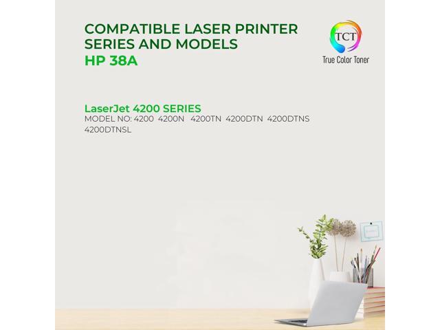 True Color Toner 38A Toner Cartridge 2 Pack - Premium Compatible Replacement for HP 38A Q1338A Black Works With HP LaserJet 4200 4200N 4200TN...