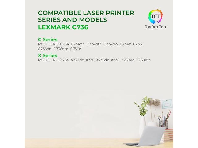 TCT Premium Compatible Toner Cartridge Replacement for Lexmark C736 C736H1YG Yellow High Yield Works With Lexmark C734 C736 C738 X734 X736