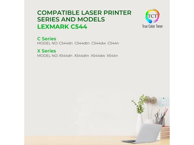 True Color Toner Premium Compatible Toner Cartridge Replacement for Lexmark C544 C544X1KG C544X1CG C544X1MG C544X1YG High Yield Works With Lexmark...
