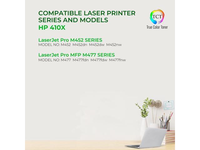 TCT 410X Toner Cartridge 5 Pack - Premium Compatible Replacement for HP 410X CF410X CF411X CF412X CF413X High Yield Works With HP LaserJet Pro...