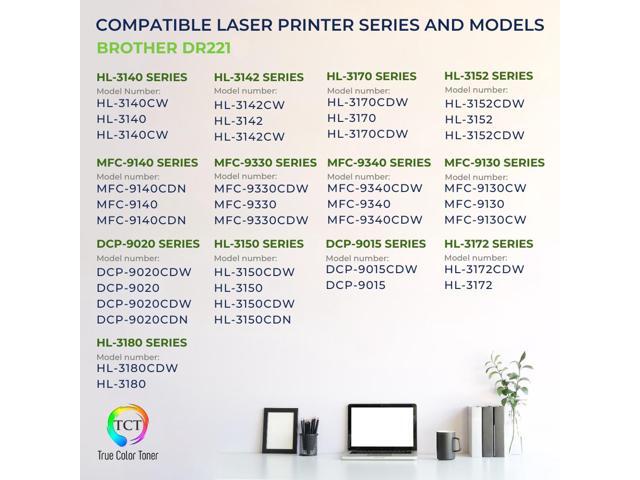True Color Toner DR221 Yellow Drum Unit - Premium Compatible Replacement for Brother DR-221 for Brother DR221 DCP-9020CDN HL 3140CW 3150CDN 3170CDW...