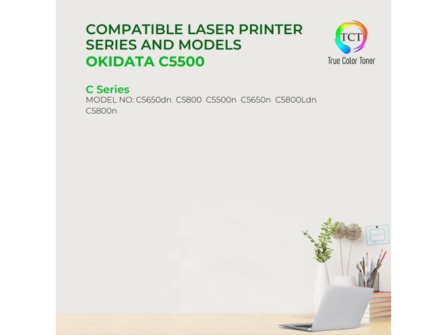 True Color Toner C5500 Toner Cartridge 4 Pack - Premium Compatible Replacement for Okidata 43324404 43324403 43324402 43324401 Works With C5500...