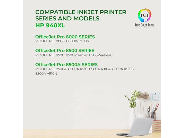 TCT 940XL Ink Cartridge 5 Pack - Premium Compatible Replacement for HP 940XL 940 XL Works With HP OfficeJet Pro 8500 8500a