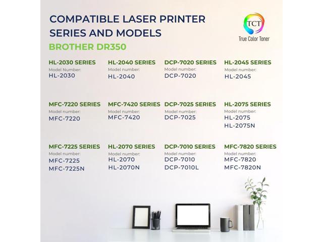 True Color Toner DR350 Drum Unit - Premium Compatible Replacement for Brother DR-350 DR350 Works With Brother HL-2030 2040 2070N DCP-7020 FAX-2820...
