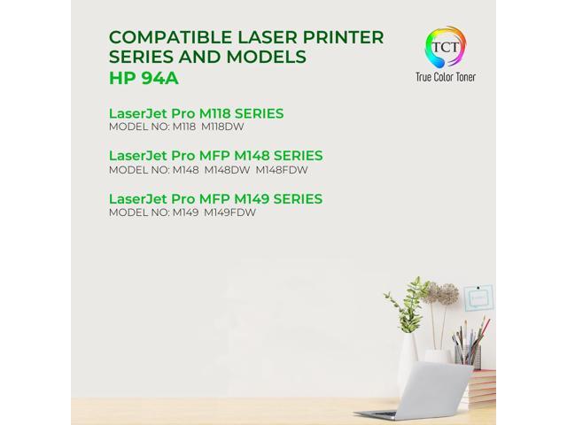 True Color Toner 94A Toner Cartridge 2 Pack - Premium Compatible Replacement for HP 94A CF294A Black Works With HP Laserjet Pro M118 MFP M148 M149