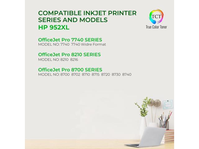 True Color Toner 952XL Ink Cartridge 5 Pack - Premium Compatible Replacement for HP 952XL F6U19AN L0S61AN L0S64AN L0S67AN Works With HP OfficeJet...