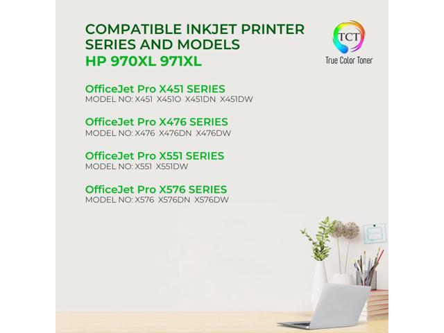 True Color Toner 970XL Black Ink Cartridge 2 Pack - Premium Compatible Replacement for HP 970XL 970 XL CN625AM Black Works With HP OfficeJet Pro...