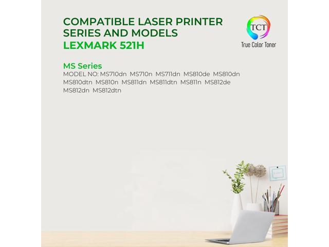 TCT 521HTAA Compliant Toner Cartridge Replacement for Lexmark 521H 52D1H00 High Yield Black Works With Lexmark MS310D MS310DN MS410D MS510DN...
