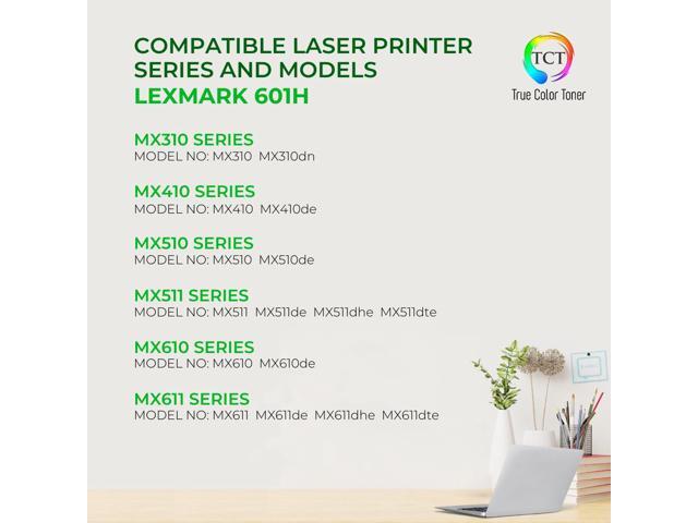 True Color Toner Premium Compatible Toner Cartridge Replacement for Lexmark 601H 60F1H00 High Yield Black Works With Lexmark MX310 MX410 MX510 MX511