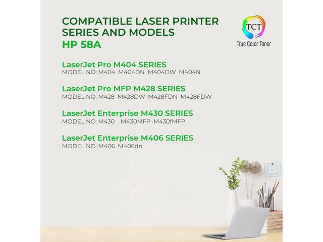 True Color Toner 58A Toner Cartridge 2 Pack - Premium Compatible Replacement for HP 58A CF258A Black Works With HP Laserjet Pro MFP M428fdw M428fdn...