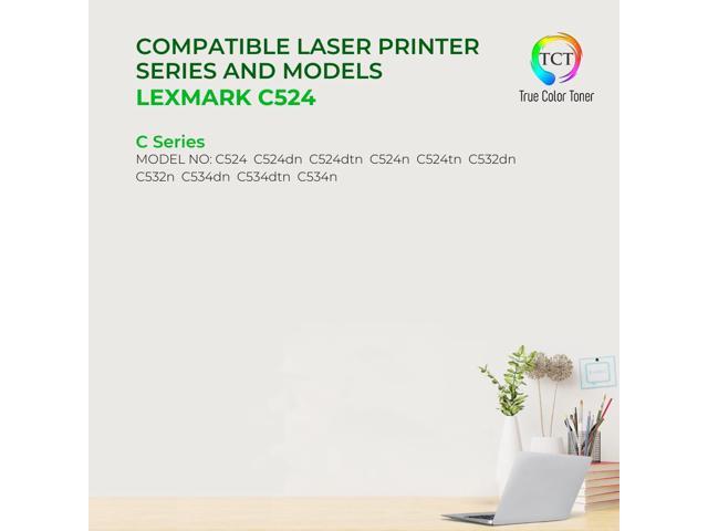 True Color Toner Premium Compatible Toner Cartridge Replacement for Lexmark C524 C5242KH Black High Yield Works With Lexmark C520 C522 C530 IBM...