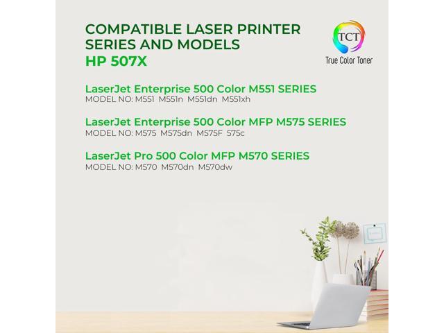True Color Toner 507X 507A Toner Cartridge 5 Pack - Premium Compatible Replacement for HP 507X 507A CE400X CE401A CE402A CE403A Works With HP...