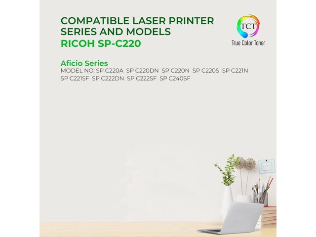True Color Toner SP220 Toner Cartridge 4 Pack - Premium Compatible Replacement for Ricoh Aficio SP C220A C220DN C220N C220S